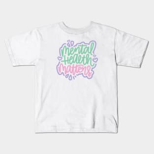 Mental Health Matters - Mint / Pink / Purple Kids T-Shirt